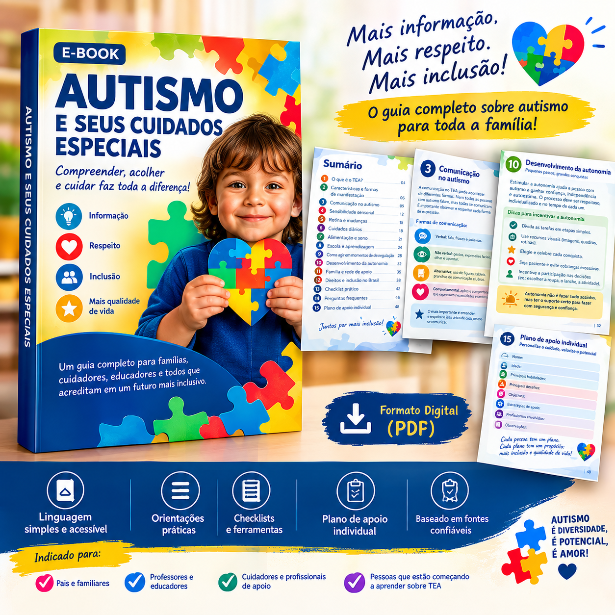 E-book Autismo e Seus Cuidados Especiais